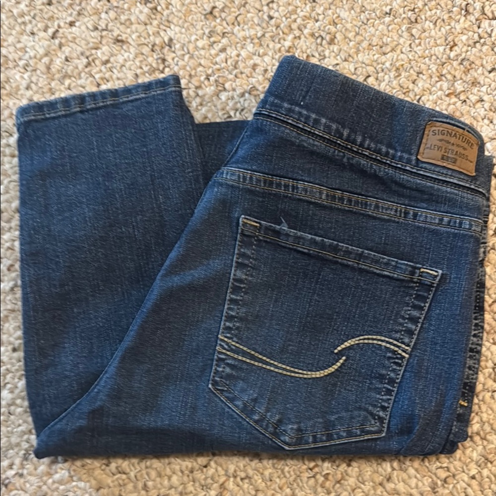 Signature by Levi Strauss Dark Blue Pull-On Skinny Jeans